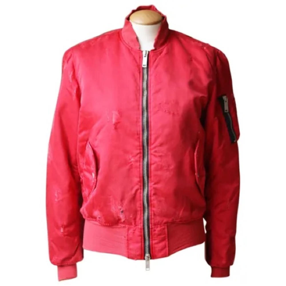 Ben Taverniti Unravel Project Bomber Jacket Distressed Red